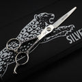 Leopard style hair scissors