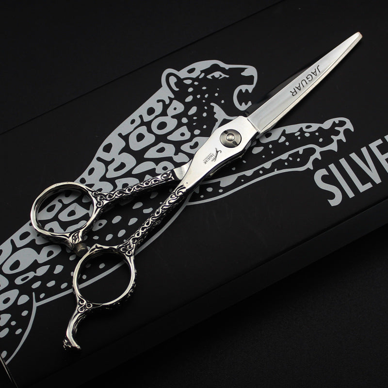 Leopard style hair scissors